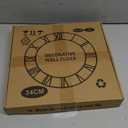 Maxstar Round Wall Clock for Living Room Decor Battery Operated Non Ticking Silent Vintage Black Metal Wood Clocks for Home Living Room Garden Farmhouse Office Kitchen Decoration -13 inch (Black-arabic Numerals)