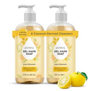 Puracy Organic Hand Soap, For the Professional Hand Washers We've All Become, Moisturizing Natural Gel Hand Wash Soap, Liquid Hand Soap Refills for Soft Skin (12 fl.oz, Yuzu Blossom) 2-Pack