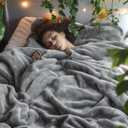 Bedsure Fleece California King Blanket - Lightweight Plush Fuzzy Cozy Soft Large Blankets for Bed, Grey, 102x96 inches