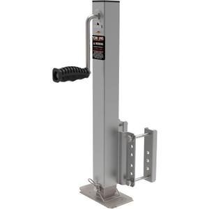 2,500 Lbs Heavy Duty Trailer Jack, Fixed Mount Jack w/Drop Leg, Silver