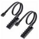 2 Pack Cooling Fan 1 to 5 Hub, All 4 Pin Cooling Fans Power Extension Cable for PC Case Internal Motherboard Fan, 5 Way Splitter Wire for ATX Computer Case, Sleeved Braided (16 inches)