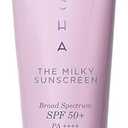 TATCHA The Milky Sunscreen, Broad Spectrum SPF 50+ PA+++ | Daily Light-Weight Sun Protection with No White Cast | Visible Sun Damage Correction for All Skin Types with Ectoin, Vitamin E, and Aloe