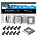 Asieg Tool 14 x 14 x 2mm-30 Carbide Inserts Cutters Knives Blades with Screws for Grizzly T21348 and Woodworking Spiral Helical Planer Head 10pcs