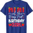 Mimi Of The Berry First Birthday Girl Strawberry T-Shirt, XL