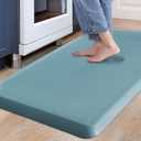 Carvapet Anti Fatigue Mat Kitchen Floor Cushioned Comfort Mat Waterproof Non-Slip Standing Desk Mats and Rugs Heavy Duty PVC Ergonomic Foam Mat for Home Kitchen Office Laundry, Teal, 17.3" x 39"
