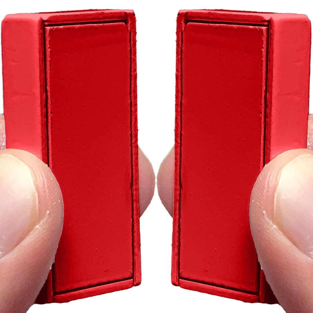 Magnetic Flag/Curtain Weights 8 Pack of Waterproof Magnets + Carrying Case, Great for Stopping American Flag Tangles, Clip On Bottom, Heavy Duty Works Outdoor to Stop Wind (Red)