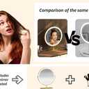 12.2-inch Round Dressing Mirror, Household and Student Dormitory Makeup Mirror, Three-Color LED Light, Smart Touch 360 Rotation, dimmable (Golden)