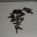 12 Pack Plastic Spring Clamps, 3.5inch Small Heavy Duty Clips for Crafts, Backdrop Stand, Woodworking, Photography Studios (Black)