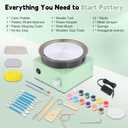 Olenyer Pottery Wheel for Kids: 6" Turntable 2-Way Rotation Mini Pottery Wheel, Removable Tray, Metal Frame, Christmas Gifts Pottery Kit for Beginners Teens Adults