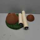 PETEPELA Cat Scratching Post, Mushroom Tall Cat Scratcher Featuring with Natural Sisal Scratching Poles and Interactive Toy Ball for Kittens and Small Cats (Brown) (18.9")