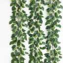 Mizii 3 Packs Artificial Vines Garland 78'' Fake Ficus Vine Greenery Garland Silk Green Leaves Decoration Faux Hanging Plants for Wedding Table Centerpieces Wall Room Decor (78in)