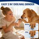 2-in-1 Dog Nail Clippers with Light - Electric Pet Nail Grinder Quiet for Small Large Dogs & Cats, LED Prevent Over Cutting, USB-C Rechargeable Safety Guard Grooming Kit for Black Nails-SGX