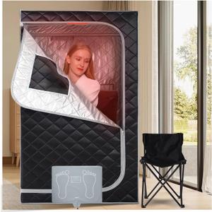 Smartmak Portable Infrared Sauna Box for Home with 660nm Red Light Therapy Lamp, Full Body Dry Sauna Tent, Personal Saunas with 6 Heaters, Heated Foot Pad, Foldable Chair for Body Recovery, BlackGrey Smartmak Portable Infrared Sauna Box for Home with 660nm Red Light Therapy Lamp, Full Body Dry Sauna Tent, Personal Saunas with 6 Heaters, Heated Foot Pad, Foldable Chair for Body Recovery, BlackGrey