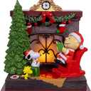 Peanuts Kurt Adler Battery Operated Musical Santa Fireplace