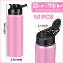 Mimorou 25oz Reusable Aluminum Water Bottles Bulk Multicolor Outdoor Sports Water Bottles for Travel, Gym, Hiking, Cycling, Camping, Fishing, Snap Lid