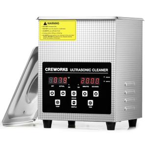 CREWORKS 2L Digital Ultrasonic Cleaner with Degas & Gentle Modes, 0.5 gal. Ultrasonic Cleaning Machine with 150W Heater & 1-30 min. Timer, 60W Professional Ultrasound Cleaner for Glasses Toys Tools