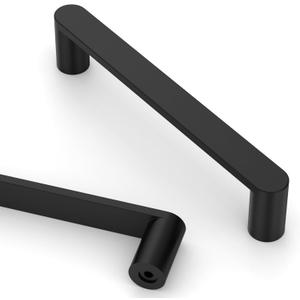 Asidrama 10 Pack 5 Inch(128mm) Matte Black Kitchen Cabinet Handles, Cabinet Pulls Kitchen Cabinet Hardware for Cupboard Drawer Pulls (5" Hole Center)