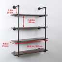MBQQ Industrial Retro Pipe Shelf 36in 4 Tier Wall Mounted,Rustic Floating Shelves,Farmhouse Kitchen Bar Shelving,Home Decor Book Shelves,DIY Bookshelf Hanging Wall Shelves,Black