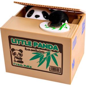Piggy Bank Panda Stealing Money Coin Box, Electronic Cute Money Saving Coins Cans ATM Banks, Automatic Mischief Steal Money with English Speaking, Creative Toy Gift for Kids Boys Girls Adults Birthday