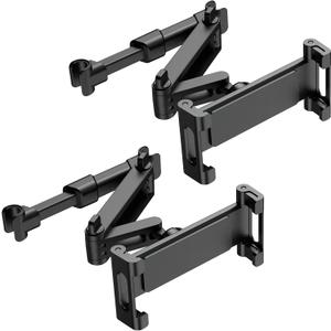 najiaxiaowu 2 Pack Tablet Holder for Car, ipad Headrest Mount for 5.5-18.4 Inch Tablet/ ipad/ Phones Car Tablet Holder with 360°Rotating Adjustable Trip Essentials, Black