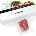Vacuum Sealer for Food, 6-in-1 Food Vacuum Sealer Machine, 80kpa Suction Power Food Sealer Vacuum Sealer, Compact Vacuum Sealers with 10 Vacuum Bags, External VAC for Jars & Containers, White