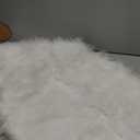 duduta White Faux Sheepskin Throw Rug 2x3 ft, Fluffy Shag Fur Chair Cover Small Bedside Dorm Rug Non Slip Washable