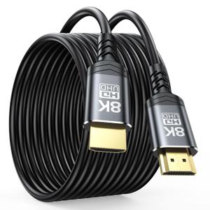 Long HDMI Cable 20 FT 8K, HDMI 2.1 Cable 20 Foot High Speed HDMI Shielded Cord (48Gbps, in-Wall CL3 Rated, 8K@60Hz, 4K@120Hz, HDCP2.2&2.3, HDR, eARC) for Roku TV/Laptop/PS5/Monitor/HDTV/PC