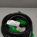 RVGUARD 50 Amp 25 Foot RV/EV Extension Cord, NEMA 14-50P/R Heavy Duty Extension Cord with LED Power Indicator and Cord Organizer, Green, ETL Listed