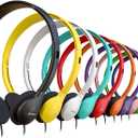 10 Pack Bulk Wired Headphones, On Ear with 3.5mm Jack, 4ft Tangle Free Cable, Comfortable Fit, Affordable and Cost Effective, Ideal for School Classroom Testing Students Events Groups, Mix