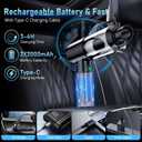 Car Vacuum Portable Cordless, 35000Pa High Power Brushless Motor Handheld Vacuum, 6-in-1 Rechargeable Mini Cleaner with Air Duster for Car, Home, Pet Hair, Keyboard, Grey