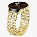 Gold Metal Bracelet Band Women 20mm Adjustable Single Chain Compatible with Samsung Galaxy Watch 7/6/5/4/Active 2/4 Classic/6 Classic/5 Pro/FE 40mm 42mm 43mm 44mm 45mm 46mm 47mm (No Case)