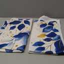 Watercolor Leaves Hand Towels Bathroom Set of 2 Absorbent Dark Blue Gold Bath Hand Towels for Bathroom Home Hotel Spa Gym Yoga Nautical Beach Bathroom Decor Gifts for Women Man 14"x28"