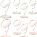 8 Pcs Flower Shaped Mirror Spa Party Makeup Mirror Sleepover Party Favor for Spa Sleepover Slumber Birthday (Pink, White)