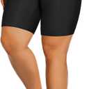 Aqua Eve Plus Size Swim Shorts Women Tummy Control Swimsuit Bottoms High Waisted Bikini Bottom (Black, 30W)