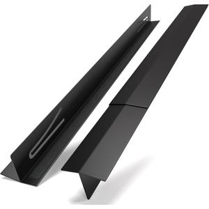 Black Stove Gap Covers (2 Pack)  Fits Gaps 14"27.5" Wide, Flush Countertop-to-Stove Surfaces  T-Shaped Filler with Non-Slip Grip, Heat Resistant Stainless Steel, Easy to Clean