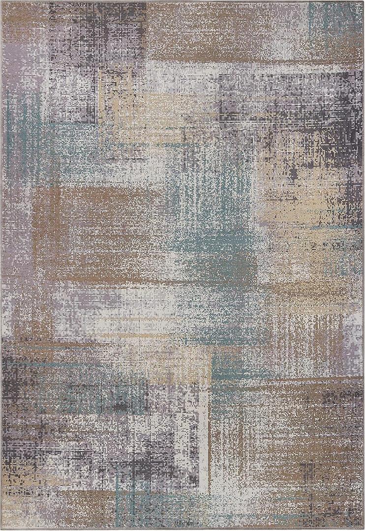 Superior Modern Abstract Washable Runner Rug, Non-Skid Backing, Pet & Kid Friendly, Non-Slip Rugs for Hallway, Living Room, Kitchen, Bedroom, Low Pile Area Rug, Ara Collection, 2' 7" x 12', Taupe