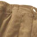 SANGTREE Women Corduroy Pleated Skirts High Waist Winter with Comfy Casual Elastic Band Without Shorts (Small, Khaki)