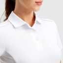 FitsT4 Sports Women's Golf Polo Shirts UPF 50+ 3 Buttons Quick Dry Collared Short Sleeve Tennis Shirt (White, M)