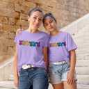 Mommy and Me Easter Outfits Mama and Me Bunny Matching Shirts Cute Peeps Graphic Tee Matching Family Easter Outfits Purple
