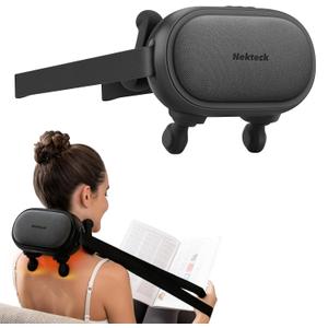 Nekteck Shiatsu Neck Massager with Heat, Cordless 6D Back Shoulder Kneading Massage Pillow, Body Muscle Relaxation Tools for Pain Relief Deep Tissue, FSA Eligible Gifts for Mom Dad Men Women