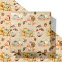 SaringSwoon Autumn Wrapping Paper for Kids Adults - Woodland Gift Wrap With Hedgehog Pumpkin Mushroom Design for Fall Birthday Baby Shower Halloween Christmas - 2840 Inches, 4 Jumbo Folded Sheets
