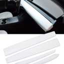 KKTR-CAR Dashboard Cover Wrap and Front Door Inner Armrest Panel Cover Trim Compatible with Tesla Model 3 2021-2023 Model y 2020-2025,NOT for Performance (Matte White, 4pcs)