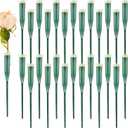 Tessco 90 Pcs 6 Inch Green Floral Water Tubes Plastic Floral Water Tubes Supplies for Fresh Flowers with Rubber Caps for Flower Stem Arrangements Florist Supplies