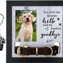 Dog Frames for Pictures Memorial, Personalized Pet Picture Frame Memorial Gifts for Loss of Dogs, Pet Collar Frame with A Pet Dog Urns Keychain