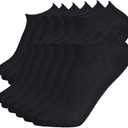 Women's Cotton Ankle Socks - 6 Pack Performance Comfort No Show Socks - Breathable Thin Athletic Socks (Black)