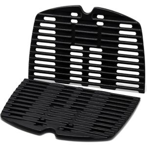 Adviace 7644 7582 Cast Iron Grill Cooking Grates Replacement for Weber Q100, Q120, Q140, Q1000, Q1200, Q1400 Grill Parts Accessories, 50060001, Weber Baby Q Gas Grill, 17 x 12.7 Inches, 2-Pack