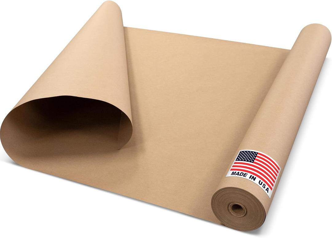 Floor Protection Paper 36" x 166 ft - USA-Made Brown Rosin Paper Roll, 7 Mil Heavy-Duty Builders Paper for Painting, Construction, Hardwood Floor Cover - Protection from Paint, Dust, Foot Traffic