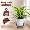 11 Inch Plant Caddy with Wheels Heavy Duty, 260 lbs Capacity, 4 Swivel Casters (2 Locking), Steel Rolling Plant Stand, High-Strength Rust-Proof Steel