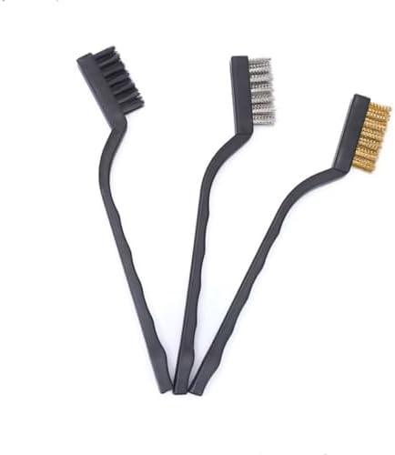 Brass Brush, Small Wire Brush.Used for Stove Cleaning, 7-inch Small Toothbrush, Mini Kitchen Cleaning Brush, Rust Removal Industrial Brush, Stainless Steel Stationery Brush, 7 Pack