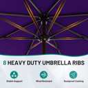 AreShark 9 FT Patio Umbrella for Outdoor, Outdoor Table Umbrella with Push Button Tilt and Crank, Outdoor Patio Umbrellas with 8 Sturdy Ribs for Market, Garden, Pool (Dark Purple)